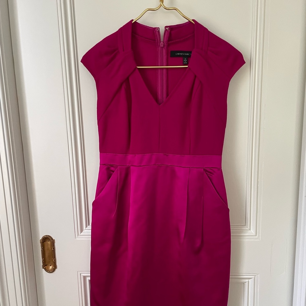 Carmen Marc valvo pink dress